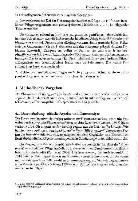 Vorschauseite 6: „Bei uns sind Gott sei Dank alle glücklich und zufrieden. - Zum Gelingen häuslicher Pflegearrangements mit osteuropäischen Helferinnen aus Sicht pflegender Angehöriger