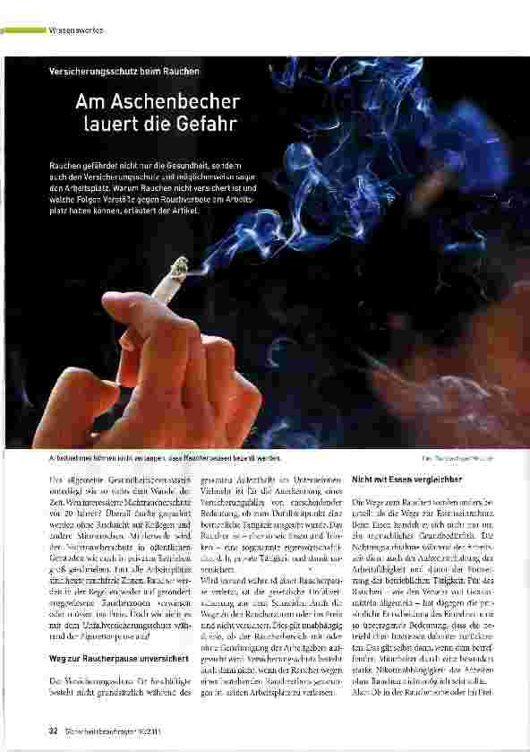 Vorschauseite 1: Am Aschenbecher lauert die Gefahr
