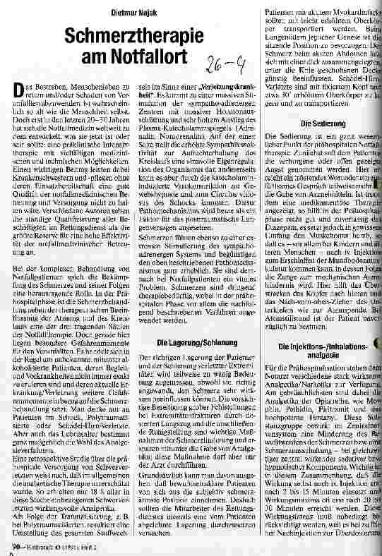 Vorschauseite 1: Schmerztherapie am Notfallort