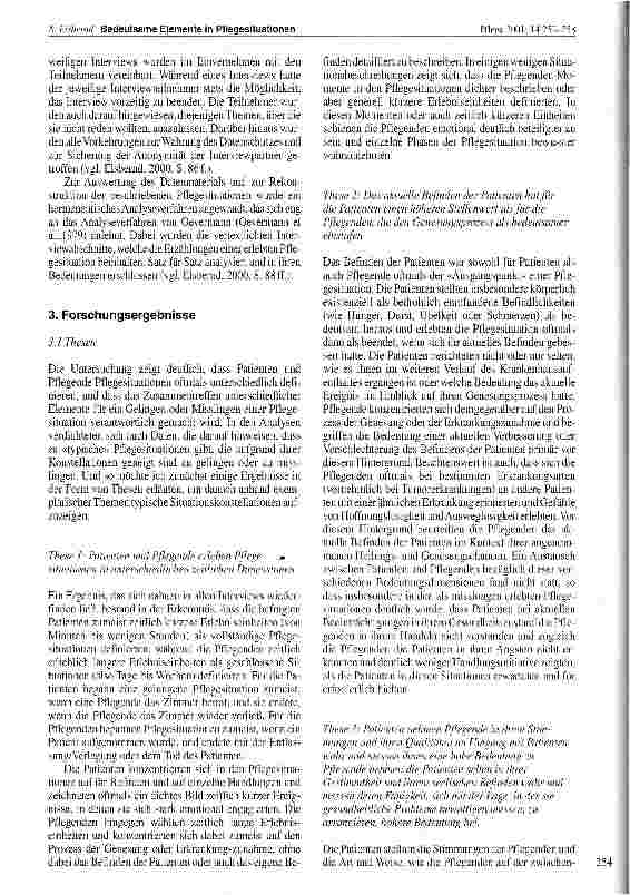 Vorschauseite 3: Bedeutsame Elemente in Pflegesituationen. Erlebnisorientierte Situationsforschung in der Pflege.