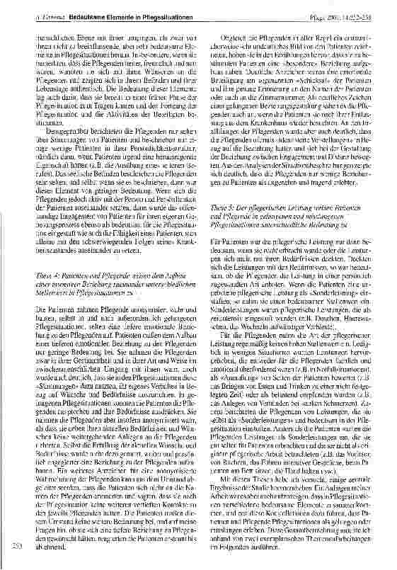 Vorschauseite 4: Bedeutsame Elemente in Pflegesituationen. Erlebnisorientierte Situationsforschung in der Pflege.