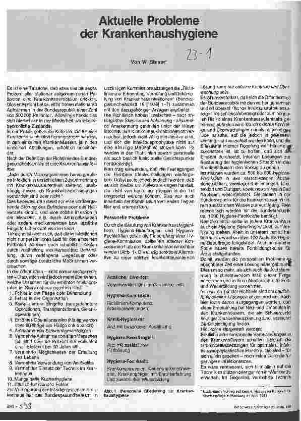 Vorschauseite 1: Aktuelle Probleme der Krankenhaushygiene