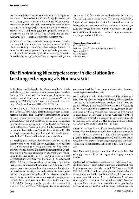 Vorschauseite 1: Die Einbindung Niedergelassener in die stationäre Leistungserbringung als Honorarärzte