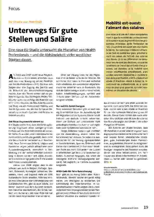 Vorschauseite 1: Unterwegs für gute Stellen und Saläre