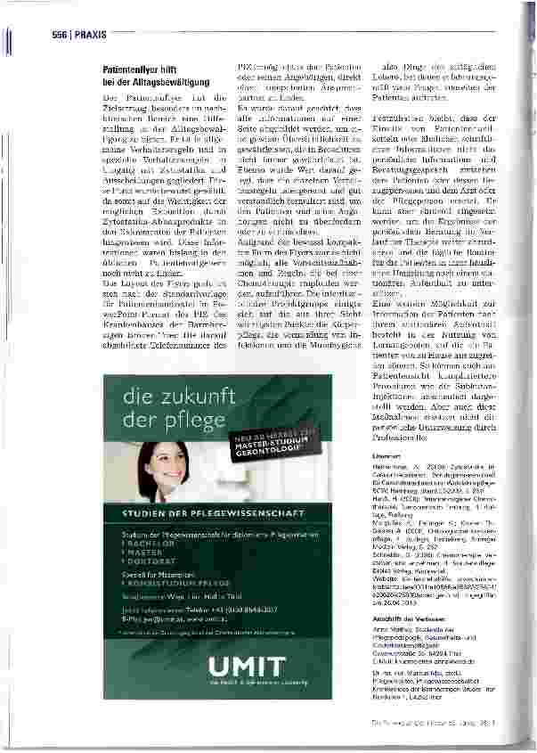Vorschauseite 3: Flyer informiert Krebspatienten übersichtlich und kompakt