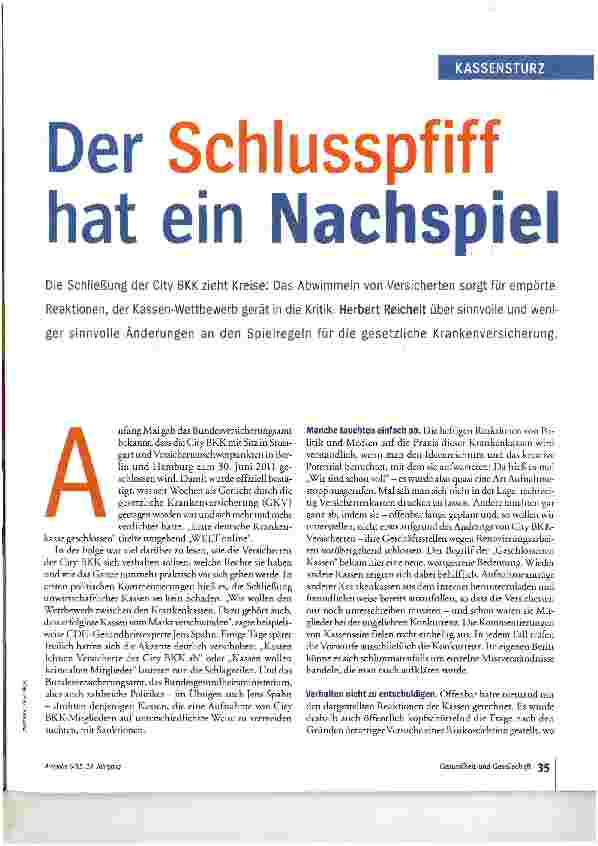 Vorschauseite 2: Der Schlusspfiff hat ein Nachspiel