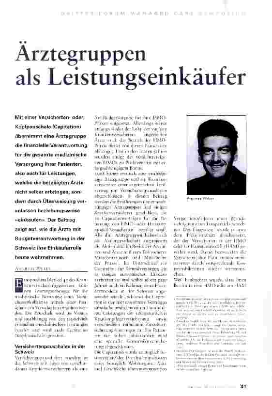 Vorschauseite 1: Ärztegruppen als Leistungseinkäufer