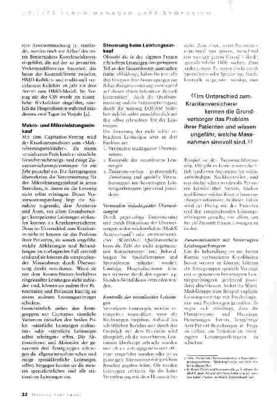 Vorschauseite 2: Ärztegruppen als Leistungseinkäufer