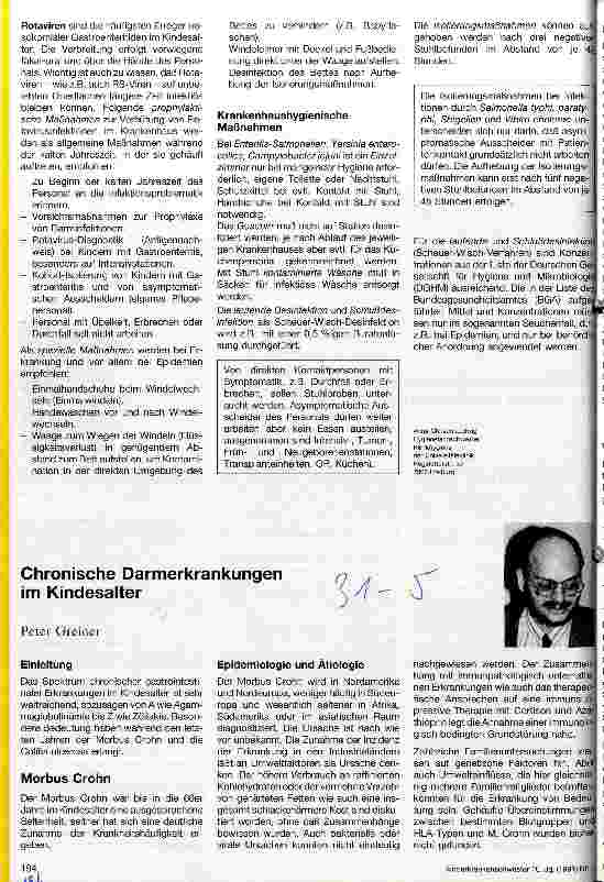 Vorschauseite 1: Chronische Darmerkrankungen im Kindesalter