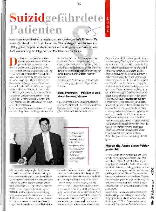Vorschauseite 1: Suizidgefährdete Patienten