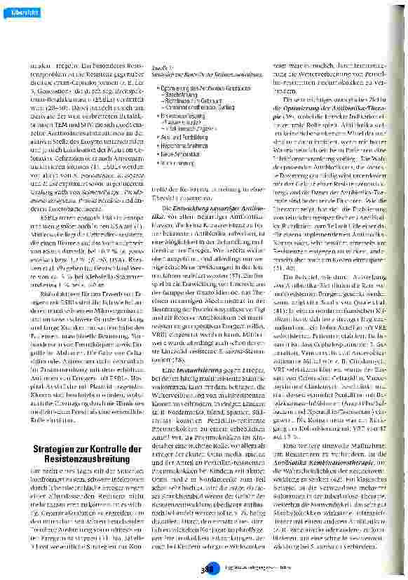 Vorschauseite 4: Multiresistenz noskomialer Erreger - Epidemiologie, Mechanismen und Präventionsstrategien