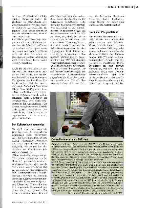 Vorschauseite 2: Zur Lage der bulgarischen KrankenpflegeWie ein Traum allmählich zum Albtraum wird