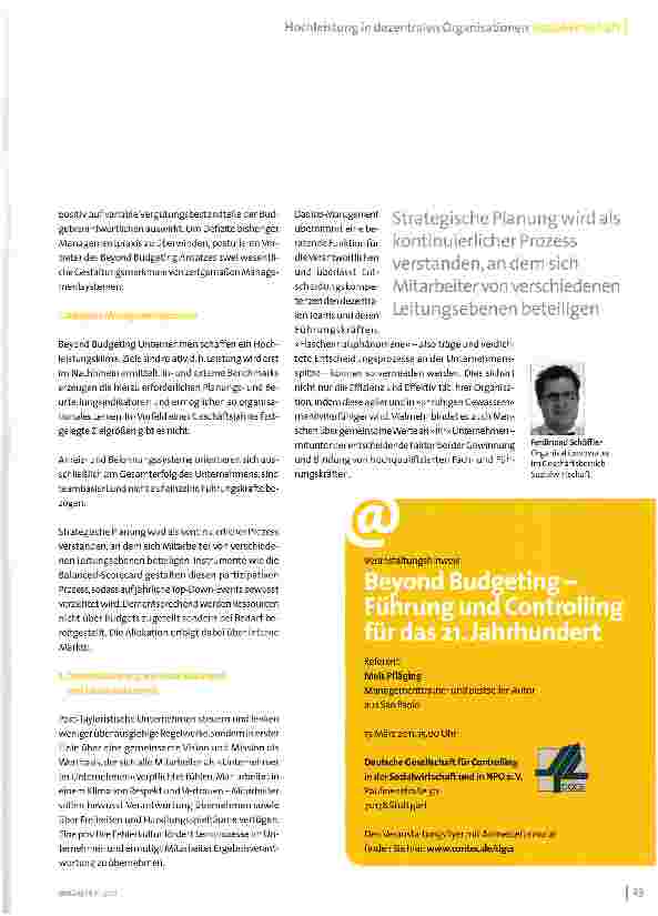 Vorschauseite 2: Wie man ein Hochleistungsklima in dezentralen Organisationen erzeugt.Kontrolle ist gut-Vertrauen ist besser!
