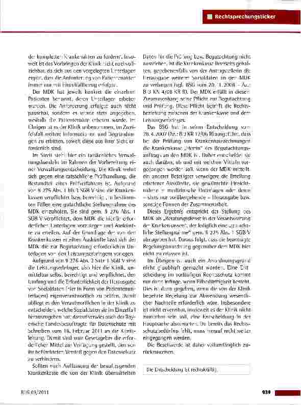 Vorschauseite 2: Herausgabe von Patientenakten für eine „Aktenlage-Klmikbegehung