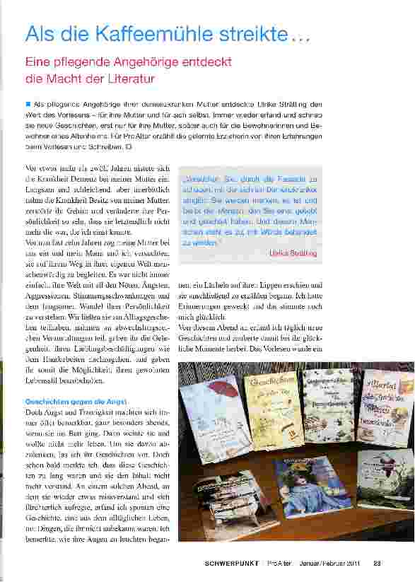 Vorschauseite 1: Als die Kaffeemühle streikteEine pflegende Angehörige entdeckt die Macht der Literatur