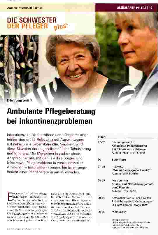 Vorschauseite 1: Ambulante Pflegeberatung bei Inkontinenzproblemen