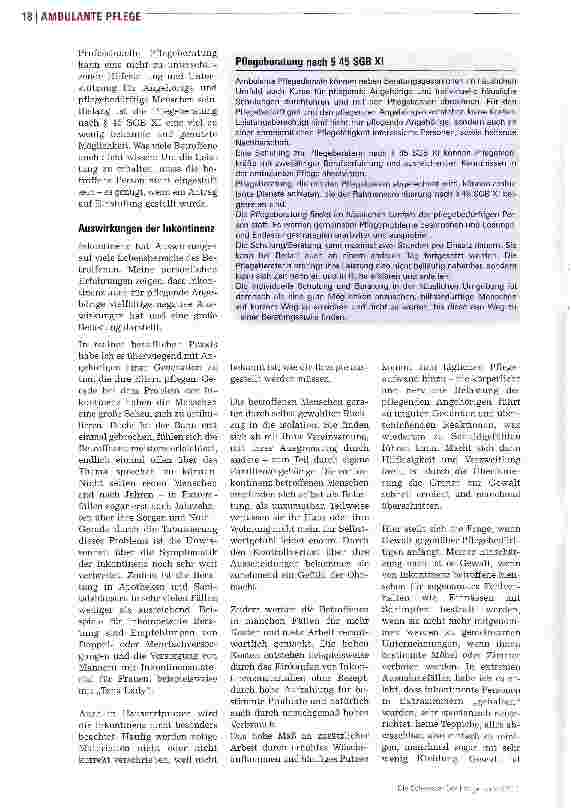 Vorschauseite 2: Ambulante Pflegeberatung bei Inkontinenzproblemen