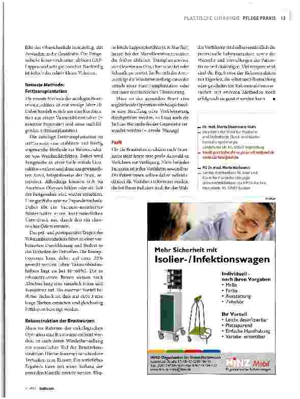 Vorschauseite 3: Brustrekonstruktion: Implantat oder Eigengewebe?