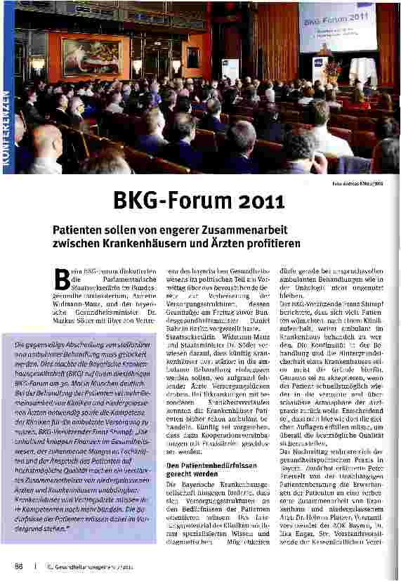 Vorschauseite 1: BKG-Forum 2011