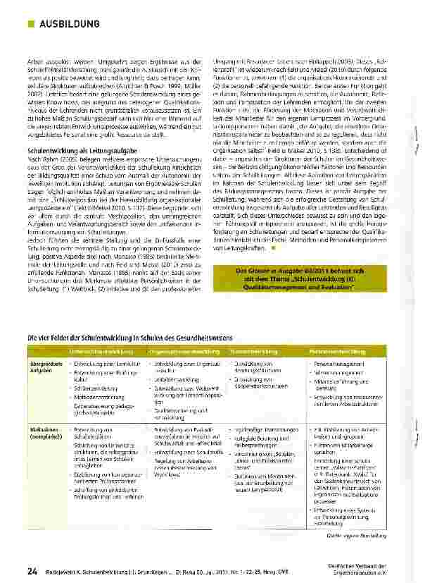 Vorschauseite 3: Ausbildungs-Glossar Teil 11Schulentwicklung (I): Grundlagen der Schulentwicklung
