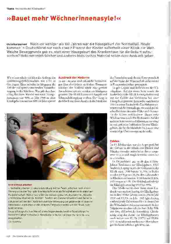 Vorschauseite 1: »Bauet mehr Wöchnerinnenasyle!«