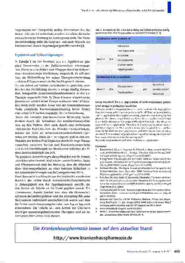 Vorschauseite 6: Standard zur subkutanen Applikation von Parenteralia in der Palliativmedizin
