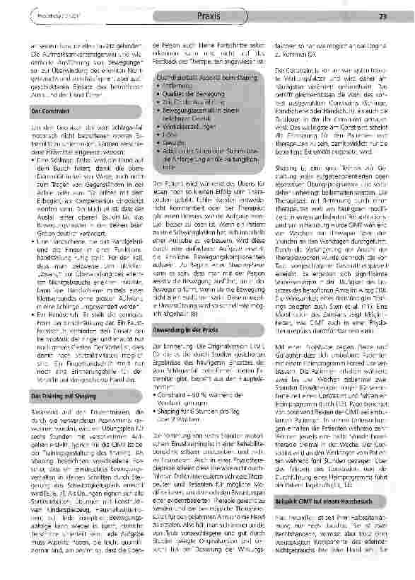 Vorschauseite 3: Forced Use Therapie in der ambulanten Physiotherapie