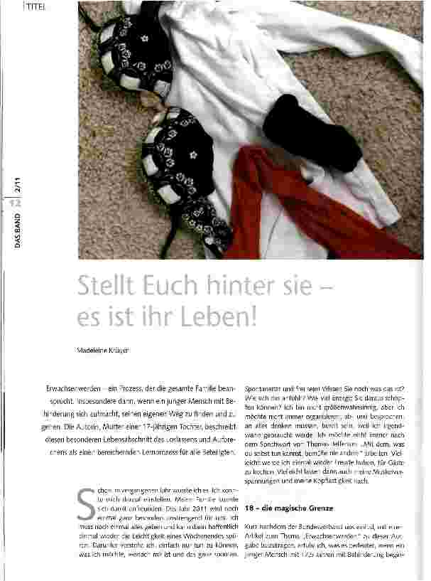 Vorschauseite 1: Stellt Euch hinter siees ist ihr Leben
