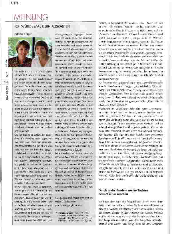 Vorschauseite 3: Stellt Euch hinter siees ist ihr Leben