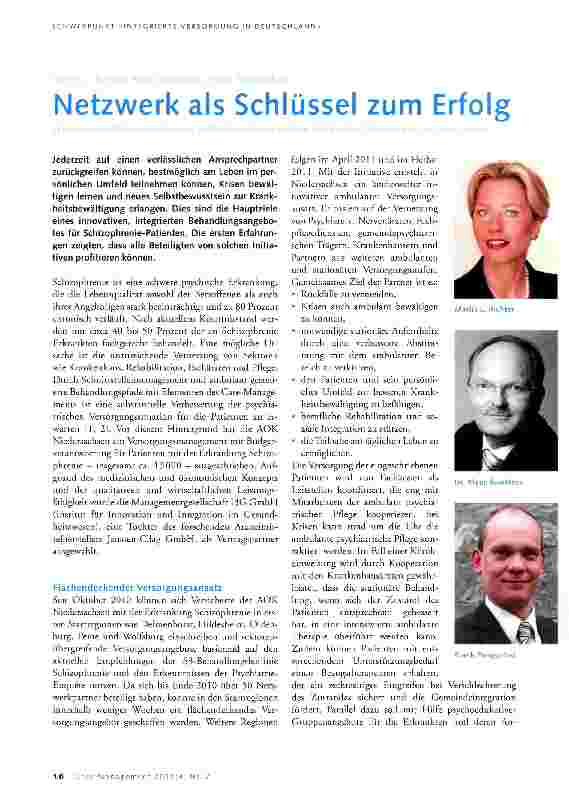 Vorschauseite 1: Netzwerk als Schlüssel zum Erfolg