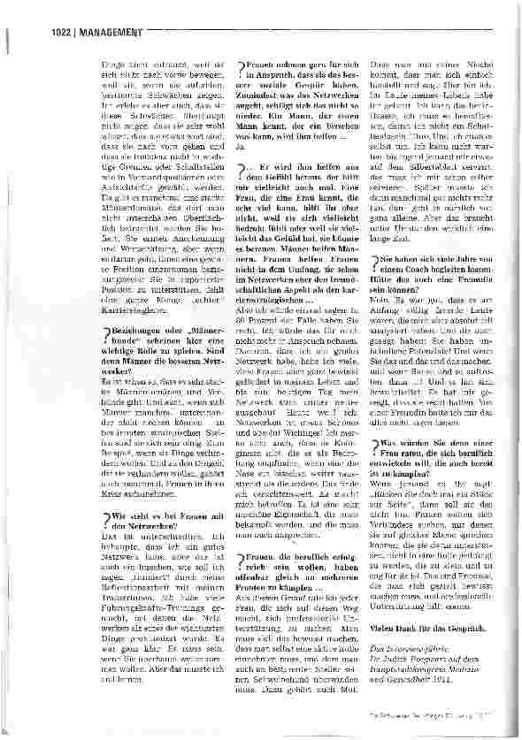 Vorschauseite 3: Frauen in Führungspositionen sollten sich Unterstützung suchen