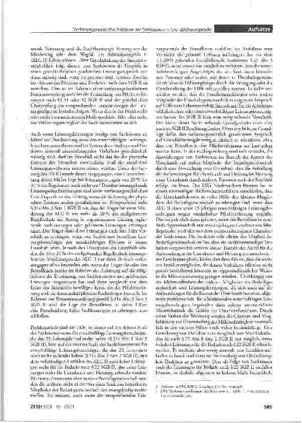 Vorschauseite 2: Verfassungsrechtliche Probleme der Sanktionen im Grundsicherungsrecht