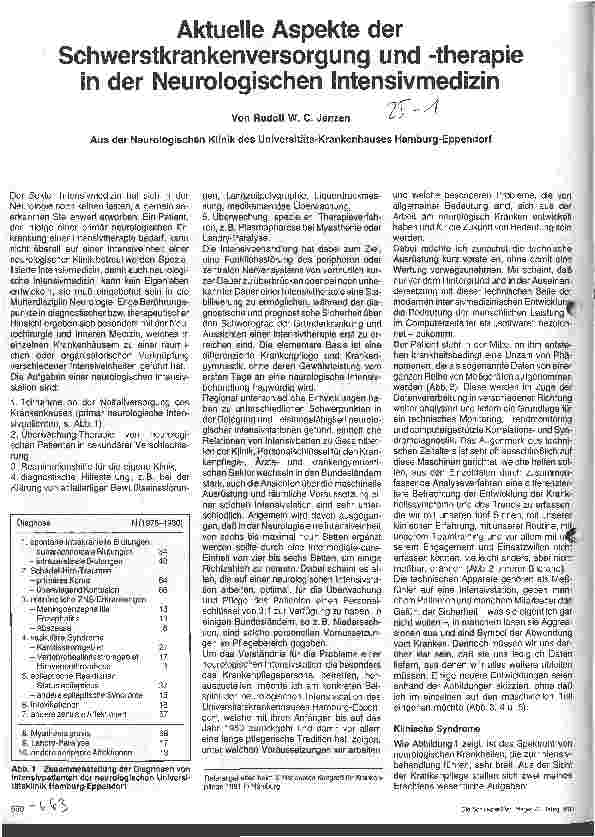 Vorschauseite 1: Aktuelle Aspekte der Schwerstkrankenversorgung und -therapie in der Neurologischen Intensivmedizin