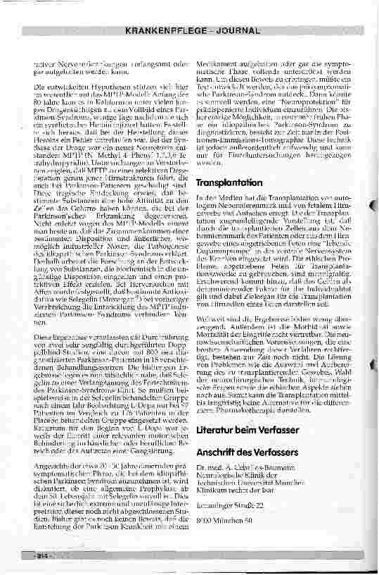 Vorschauseite 5: Aktuelle Aspekte in der Therapie des Parkinson Syndroms