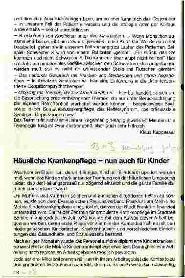 Vorschauseite 1: Häusliche Krankenpflege - nun auch für Kinder