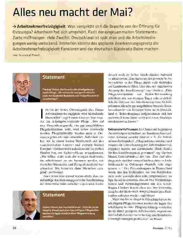 Vorschauseite 1: Alles neu macht der Mai?