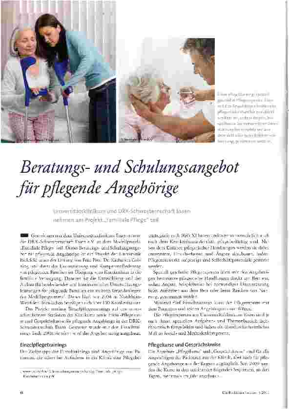 Vorschauseite 1: Beratungsund Schulungsangebot für pflegende Angehörige