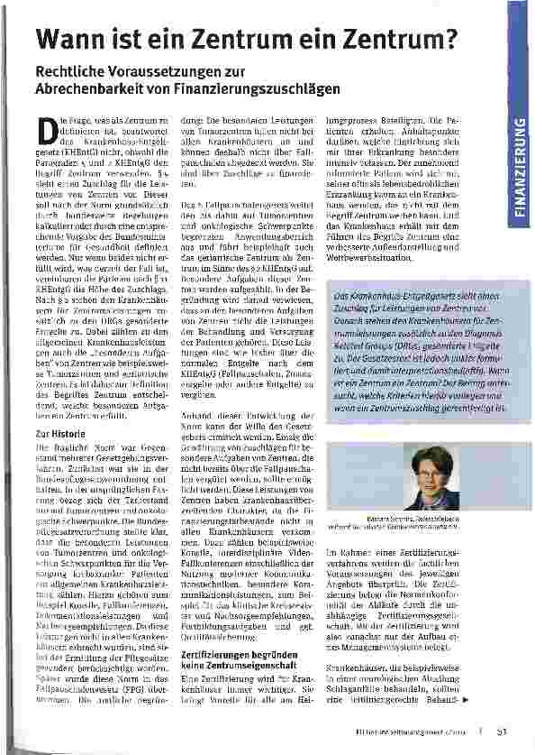 Vorschauseite 1: Wann ist ein Zentrum ein Zentrum?