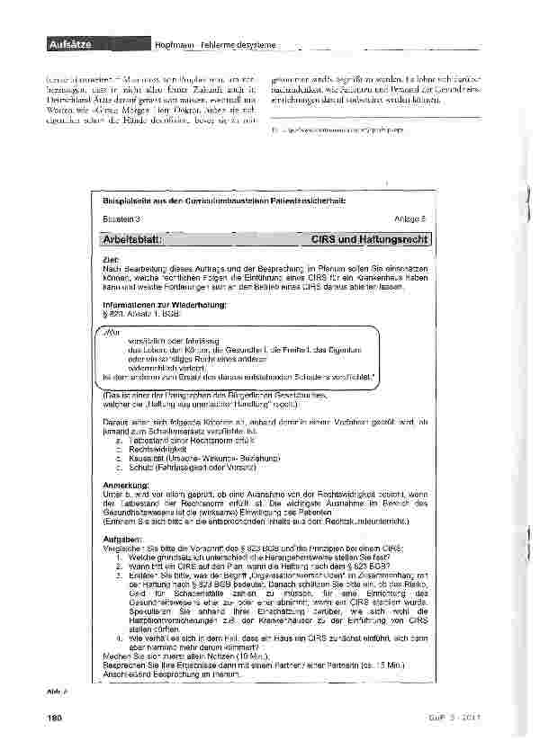 Vorschauseite 3: Vorbeugen und heilen - Fehlermeldesysteme im Gesundheitswesen