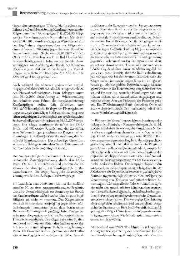Vorschauseite 2: Zur WiedererteiLung der Erlaubnis zum Führen der Berufsbezeichnung Gesundheitsund Krankenpfleger KrPflG § 1 Abs. 1 Satz 1 Nr. 1, §2Abs. 1 Nr. 1 bis 4, §3 Abs. 1 Satz 2 und 3, § 3…
