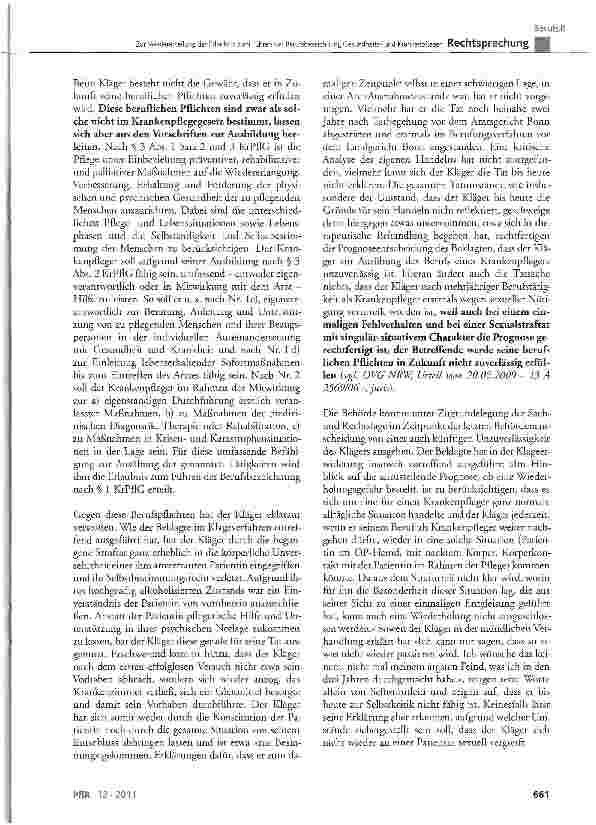 Vorschauseite 5: Zur WiedererteiLung der Erlaubnis zum Führen der Berufsbezeichnung Gesundheitsund Krankenpfleger KrPflG § 1 Abs. 1 Satz 1 Nr. 1, §2Abs. 1 Nr. 1 bis 4, §3 Abs. 1 Satz 2 und 3, § 3…