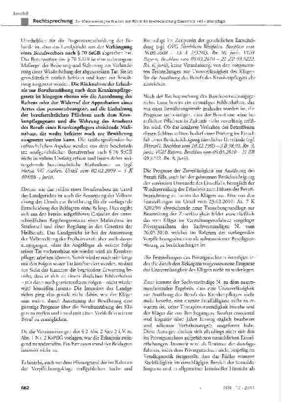 Vorschauseite 6: Zur WiedererteiLung der Erlaubnis zum Führen der Berufsbezeichnung Gesundheitsund Krankenpfleger KrPflG § 1 Abs. 1 Satz 1 Nr. 1, §2Abs. 1 Nr. 1 bis 4, §3 Abs. 1 Satz 2 und 3, § 3…