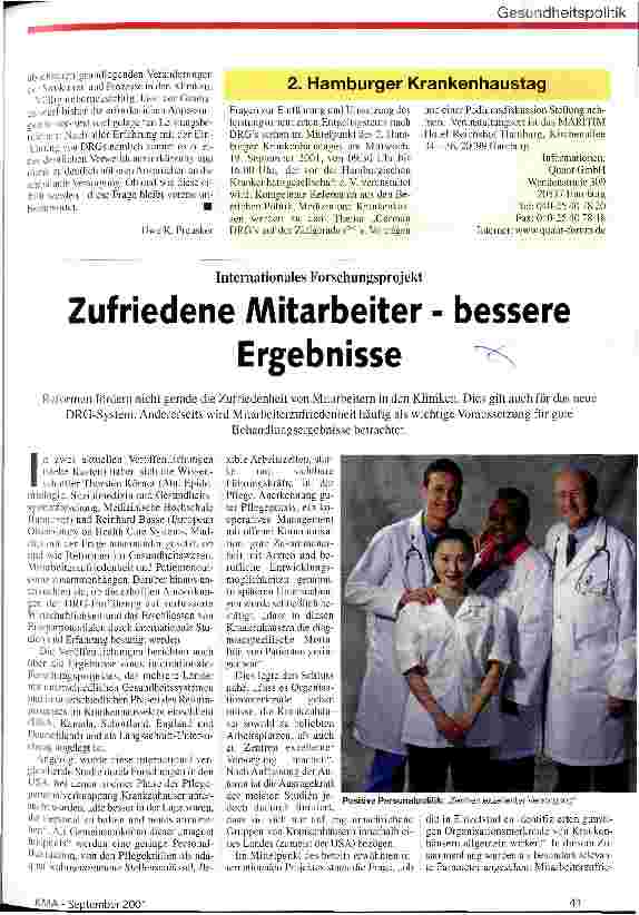 Vorschauseite 1: Zufriedene Mitarbeiter - bessere Ergebnisse Internationales Forschungsprojekt