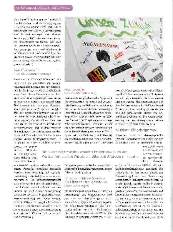 Vorschauseite 2: EIN AUSTAUSCH ÜBER DIE PFLEGE, IHRE ERWEITERTEN ROLLEN UND DIE PSYCHIATRISCHE GESUNDHEITSVERSORGUNG DER ZUKUNFTPflege weiter denken
