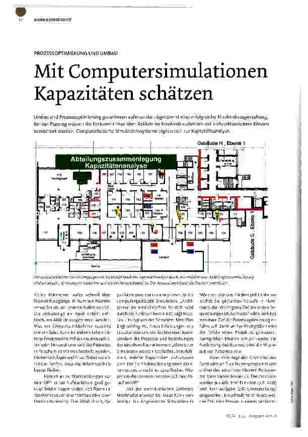 Vorschauseite 1: PROZESSOPTIMIERUNG UND UMBAUMit Computersimulationen Kapazitäten schätzen