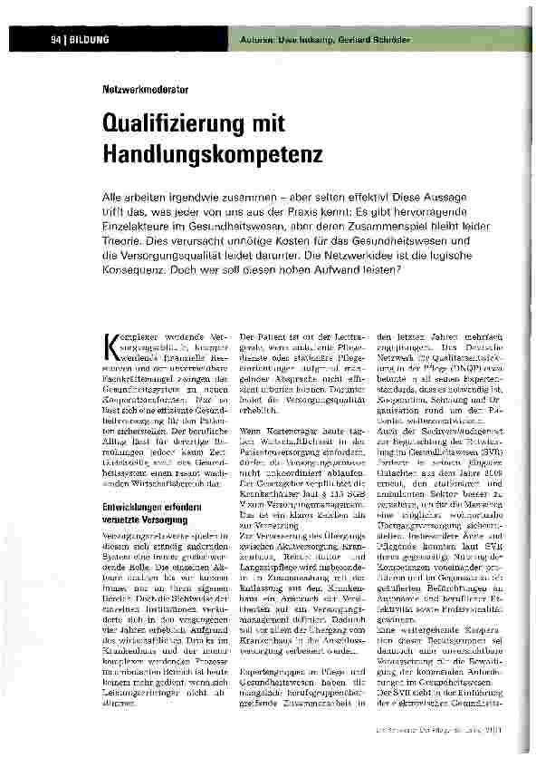 Vorschauseite 1: NetzwerkmoderatorQualifizierung mit Handlungskompetenz