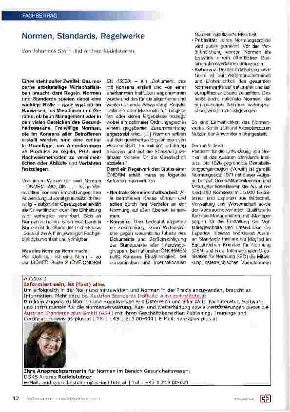 Vorschauseite 1: Normen, Standards, Regelwerke
