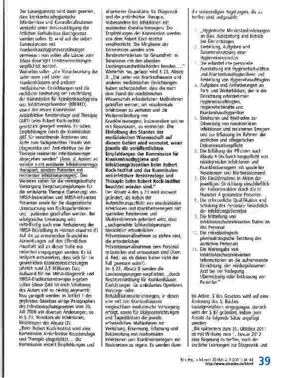 Vorschauseite 4: Gesetz zur Verbesserung der Krankenhaushygiene