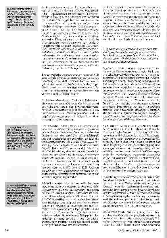 Vorschauseite 6: Zur Risikobewertung der Berufsunfähigkeit aufgrund psychischer Erkrankung