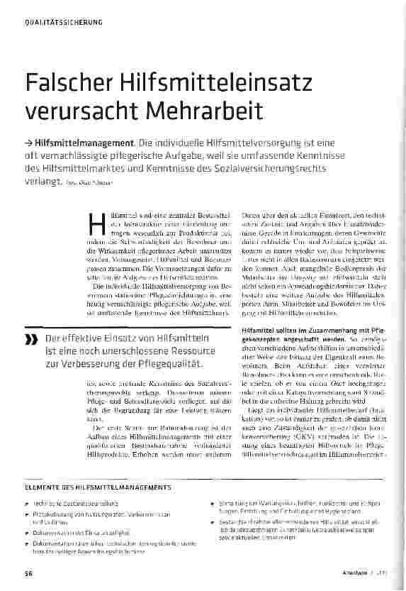 Vorschauseite 1: Falscher Hilfsmitteleinsatz verursacht Mehrarbeit